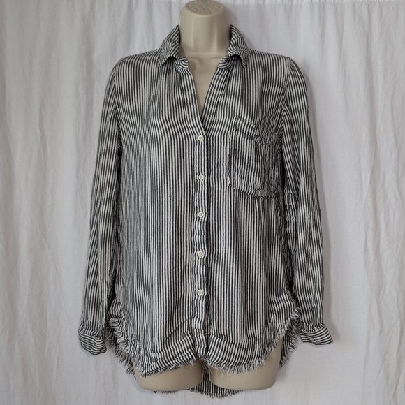 Anthropologie Cloth & Stone Pinstripe Button Down Size Extra Small - Picture 1 of 12